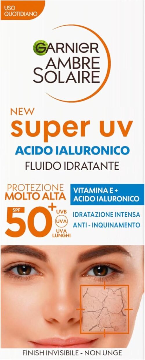 Garnier Ambre Solaire Fluido Idratante all'Acido Ialuronico SPF50+ Garnier Ambre Solaire Fluido Idratante all'Acido Ialuronico SPF50+